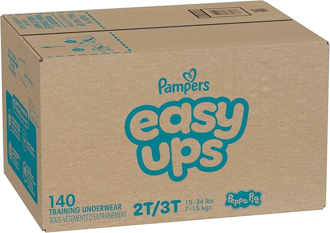 Pampers Training Pants - Easy Ups Girls & Boys - Size 2T-3T, 140 Count, Peppa Pig Potty Underwear (Packaging May Vary)