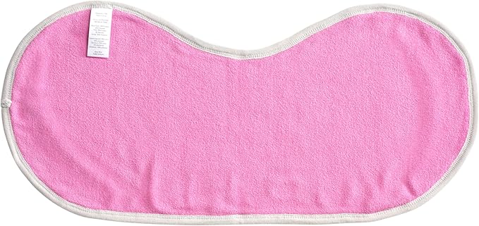 Kiddologic Baby Burp Cloth, Triple Protection, 2 Layers Soft Absorbent Terry, Waterproof Inner Lining, Large Size Curved Design, Extra Coverage, Newborn/Infant Girl Burping Rag, Wild Orchid (Pink)