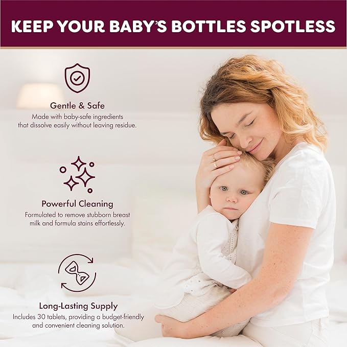 Detergent Tablets for Bottle Washer Compatible with Momcozy, Baby Breeza, Grownsy & All Bottle Washers - Removes Milk Residue, Grease & Odor from Bottles & Pump Parts - 120 PCS
