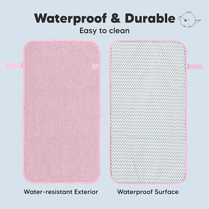 KeaBabies Portable Diaper Changing Pad and Baby Diaper Caddy Organizer - Waterproof Foldable Baby Changing Mat - Large Baby Organizer - Travel Diaper Change Mat - Diaper Organizer for Changing Table