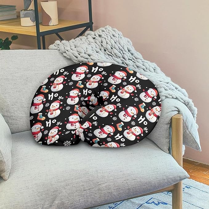 Xmas Snowman Breastfeeding Pillow Cover Nursing Cover for Newborn Girls Boys Super Soft and Comfortable Slipcover Gift, 1 Pack