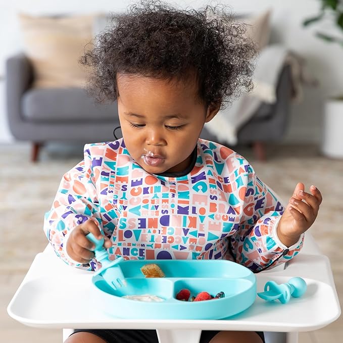 Bumkins Sleeved Bib for Girl or Boy, Baby and Toddler for 6-24 Mos