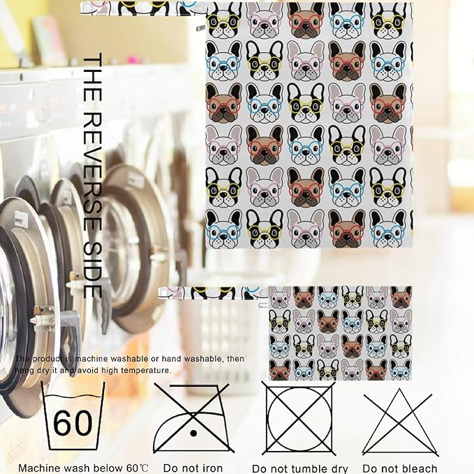 visesunny French Bulldog 2Pcs Wet Bag with Zippered Pockets Washable Reusable Roomy for Travel,Beach,Pool,Daycare,Stroller,Diapers,Dirty Gym Clothes, Wet Swimsuits, Toiletries