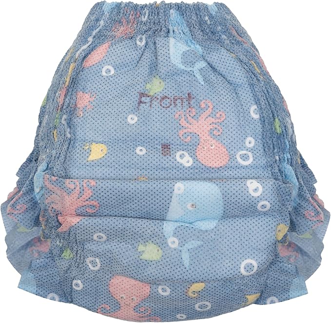 Nuby Swim Pants for Toddlers - 5 Pack - Toddler Swim Diapers with Stretchy Waistline, Tear-Away Sides, Water-Resistant Outer Layer & Leak-Preventing Cuffs - Size Large (26-37 lbs)