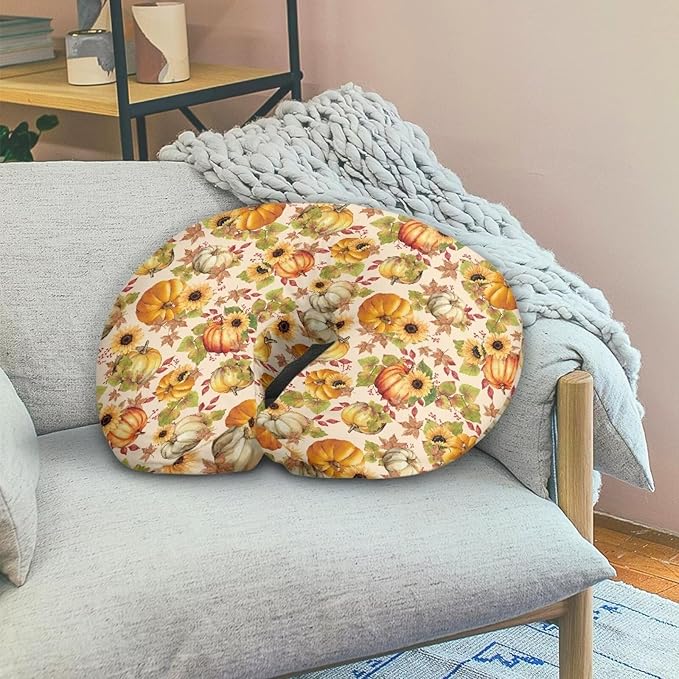 Pumpkin Sunflower Nursing Pillow Cover for Breastfeeding Pillow,Cozy Nursing Pillow Slipcovers, Snug Fits Pillow, Perfect Newborn Choice for Mom or Baby