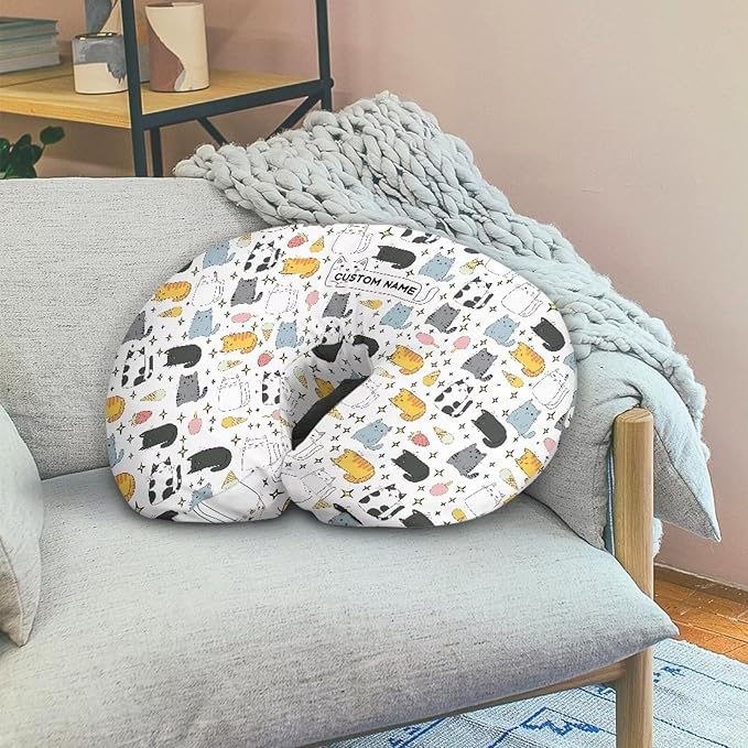 Cartoon Cat Girls Boys Nursing Pillow Cover Breastfeeding Pillow Cover 3D Print Cute and Safety Baby Mom Essentials, 2 Packs