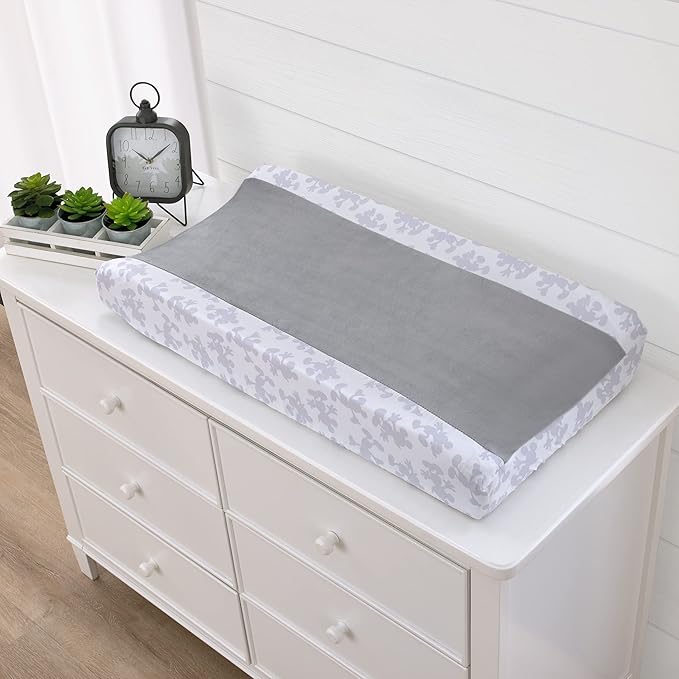 NoJo Disney Mighty Mickey Mouse Grey and White Super Soft Changing Pad Cover