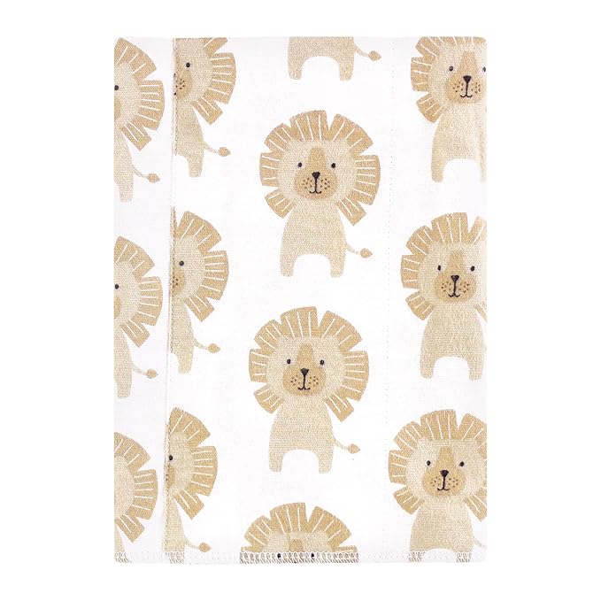 Hudson Baby Unisex Baby Cotton Flannel Burp Cloths 7-Pack, Modern Lion, One Size