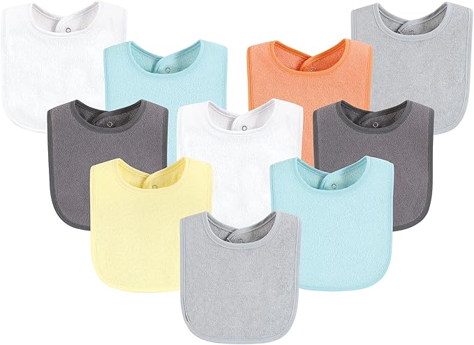Hudson Baby Unisex Baby Drooler Bib With Waterproof Lining