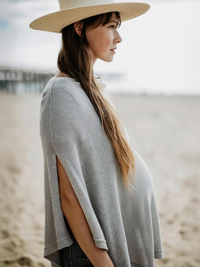 We are Amma | The Cocoon™ - Newborn Essentials Must Haves: Nursing Cover for Breastfeeding Essentials | Nursing Sweater Used as Breastfeeding Cover (Grey, One Size)