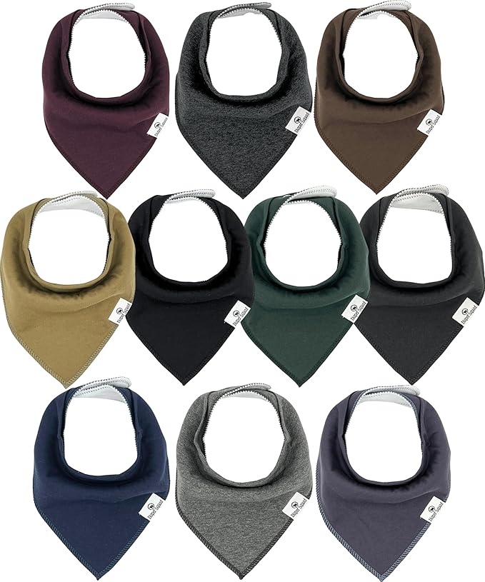 DiaperSquad's 100% Organic Cotton Baby Drool Bibs, Super Absorbent & Adjustable Baby Bibs for Drooling and Teething