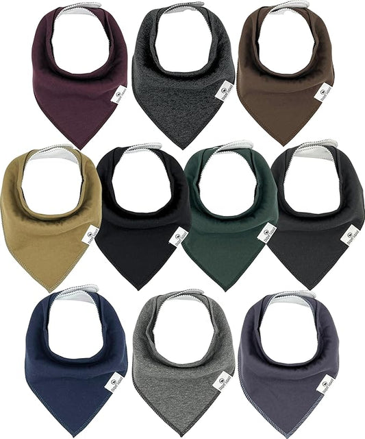 DiaperSquad's 100% Organic Cotton Baby Drool Bibs, Super Absorbent & Adjustable Baby Bibs for Drooling and Teething