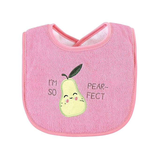 Hudson Baby Unisex Baby Cotton Terry Drooler Bibs with Fiber Filling, Fruits, One Size