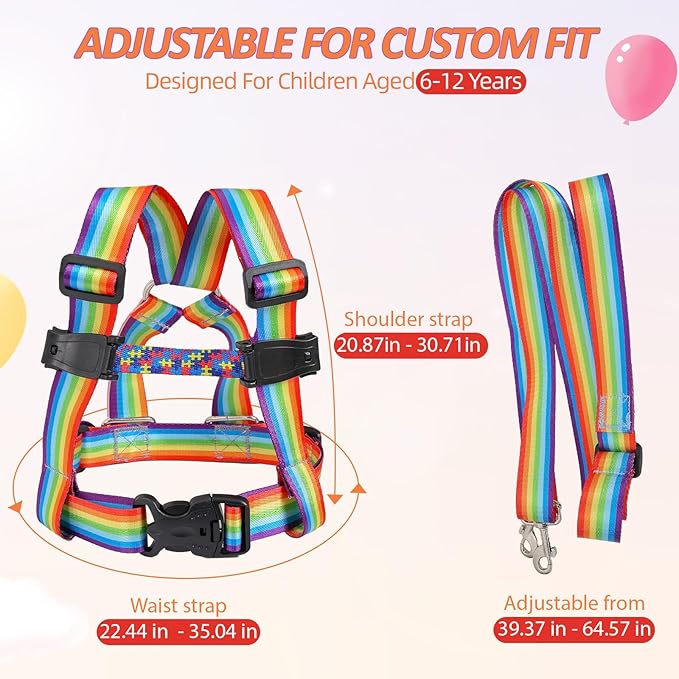 JXM Safety Walking Harness for Big Kids with Autism Ages 6-12, Child Elopement Leash with Grab Handle and Tether, Prevent Wandering in Public for Special Needs, Autistic ADHD Active Children