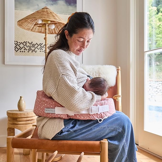My Brest Friend Original Nursing Pillow Cover - Slipcovers for Baby - Adjustable Fit, Easy Care, Durable - Original Nursing Pillow Not Included, Dusty Rose Geo
