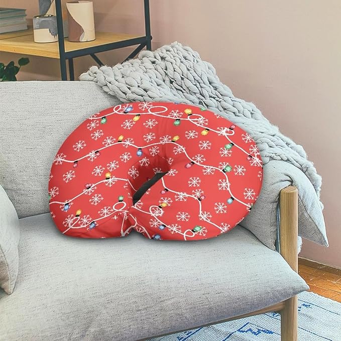 Christmas Light Snowflake Breastfeeding Pillow Cover Baby Breastfeeding Slipcover Infant Newborn Nursery Bottle Pillowcase Baby Essentials Xmas Decor