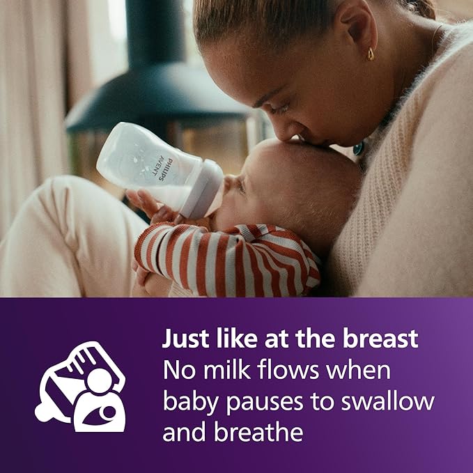 Philips Avent Newborn Gift Set - Bottles with Natural Response Nipples, 3 x 4oz/125ml (Slow Flow Nipples, Flow 2), 3 x 9oz/260ml (Medium Flow Nipples, Flow 3), Soothie 0-3m & Bottle Brush, SCD837/04