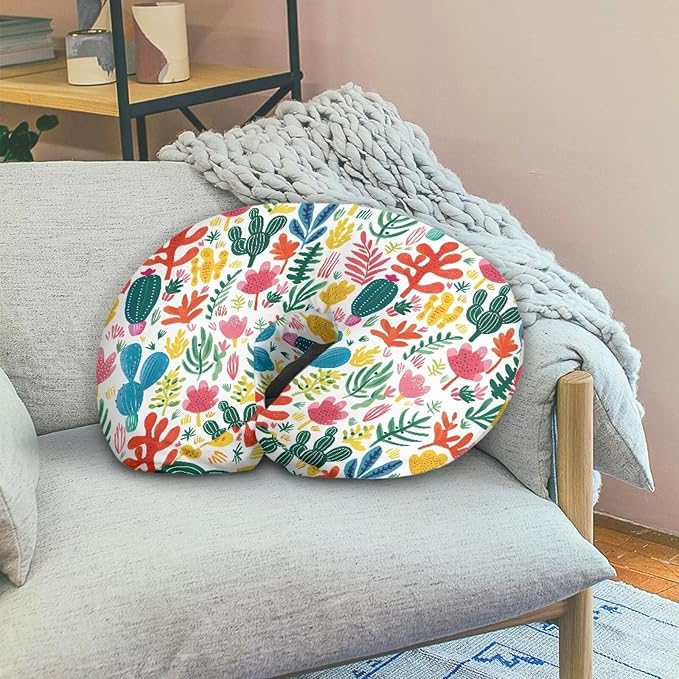 Cactus Nursing Pillow Cover for Bottle Feeding, Removable Breathable Nursing Pillow Case for Baby Boy Girl, Durable Breastfeeding Pillow Cover