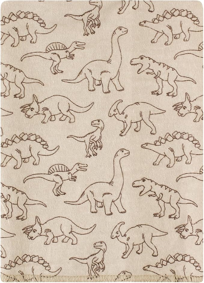 Hudson Baby Unisex Baby Cotton Flannel Burp Cloths Bundle, Dinosaur Adventures, One Size