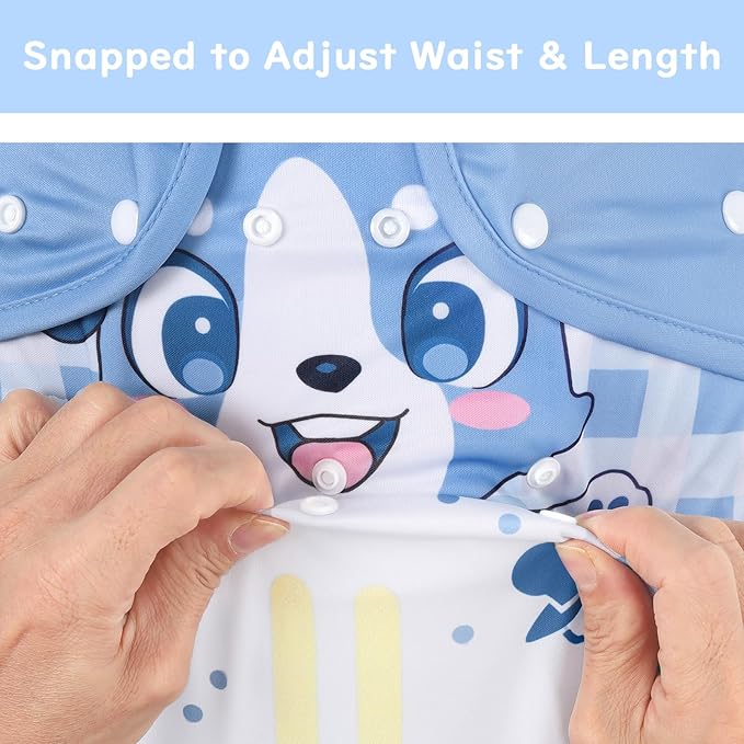 Littleforbig Washable Adjustable Reusable Waterproof Cloth Adult Diaper Wrap Cover- Little Blue S