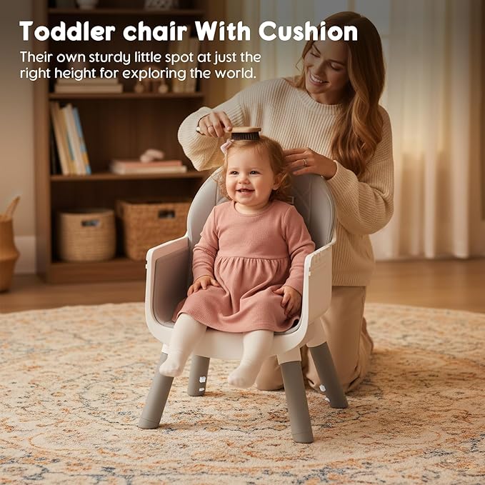 UNISWAN 6 in 1 Baby High Chair, Convertible Highchair for Babies and Toddlers (Grey)