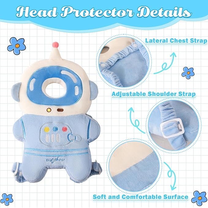 Baby Head Protector Cushion Backpack for Walking & Crawling. (Pad-Astronaut New)