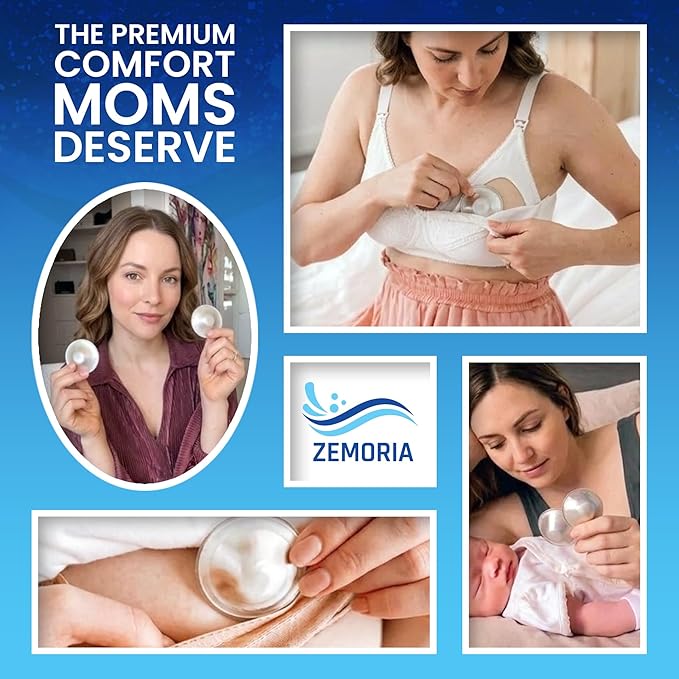 The Original 999 Silver Nursing Cups for Breastfeeding, Pack of 5; Silver Nipples Covers with Silicone Rings, Pouches & Cleaning Cloth – Reusable Breastfeeding Accessories for Comfort & Protection.