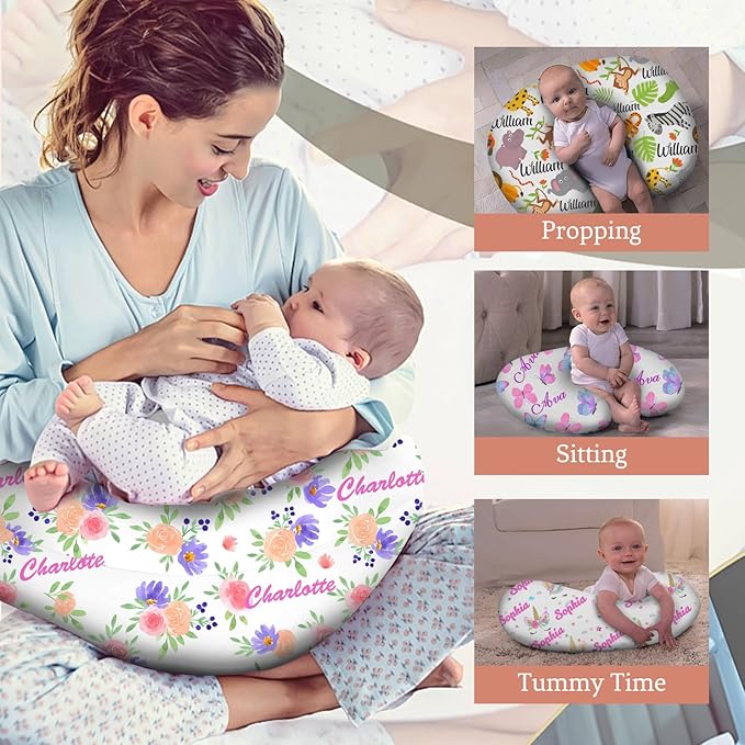 Personalized Baby Nursing Pillow Cover Custom with Name Customized Boy & Girl Gifts