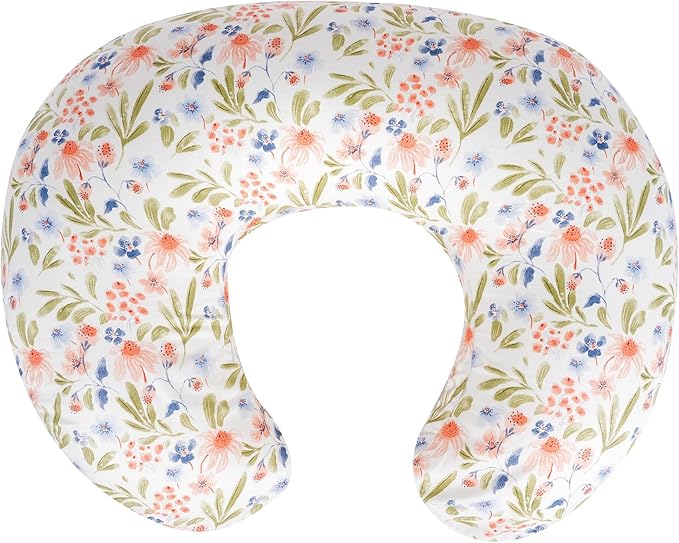 Nursing Pillow - Breastfeeding Pillow with Breathable Filling & Removable Cover, Ergonomic Support for Breastfeeding & Bottle (Green Leaf,0-12 Months)