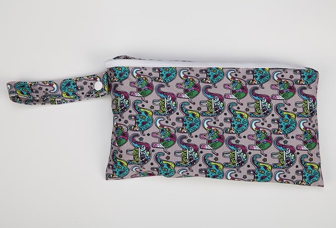 Baby Diaper Changing Mat Portable Foldable Washable Compact Travel Nappy Waterproof Play Mat 30inx18.5in,77cmx47cm (Paisley Elephant)
