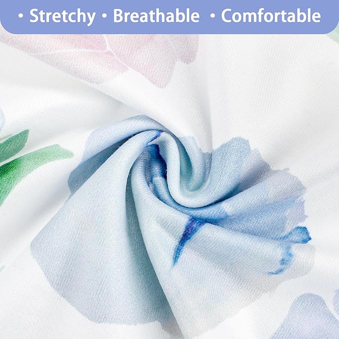 TANOFAR Nursing Pillow Cover, Stretchy Removable Breastfeeding Pillow Cover, Ultra Soft Snug Fits On Newborn Feeding Pillow Case for Baby Girls/Boys, Purple Flower