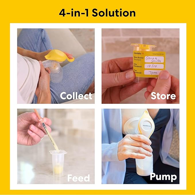 Medela Harmony Manual Breast Pump with Colostrum Collection and Feeding Kit, 4-in-1 Solution, Collect, Store, Feed, and Pump, Includes Colostrum Collectors and Feeding Syringes