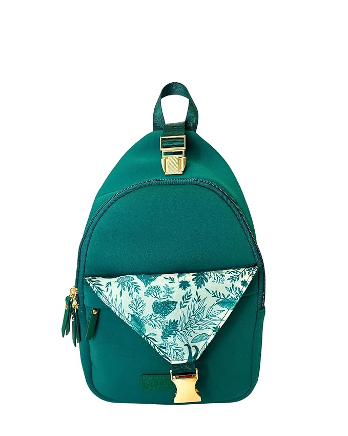 Sarah Wells Allie Sling Pump Bag – Fits All Wearable Cup Pumps & Portable Pumps – Machine Washable Neoprene Crossbody with Insulated Pocket, Water Bottle Holder & Hands-Free Design (Forest Green)