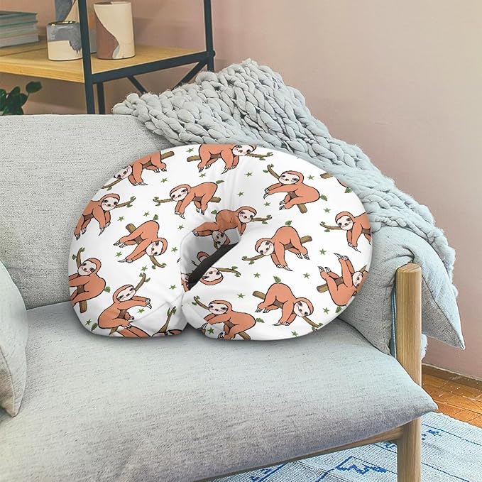 Forchrinse Sloth Nursing Pillow Cover Soft Stretch Breastfeeding Pillow Slipcover Cartoon for Baby Boys and Girls