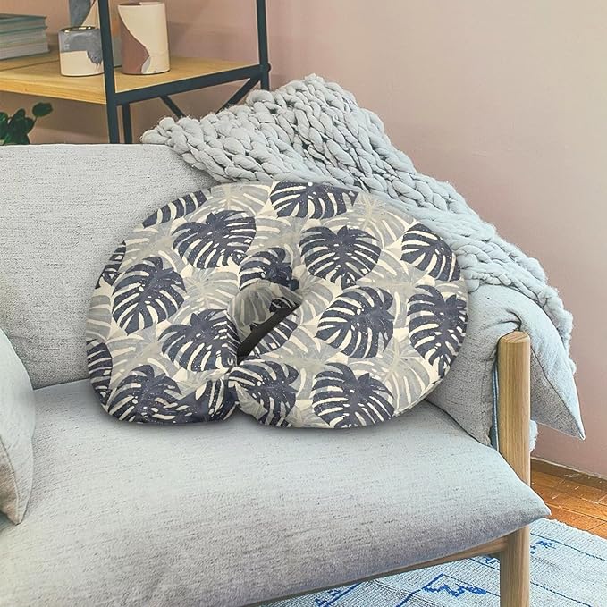 Monstera Leaf Pillowcase for Nursing, Tropical Leaves Soft Breastfeeding Nursing Pillows Cover, Hawaii Style Stretchy Feeding Pillow Case for Baby Girl and Boys