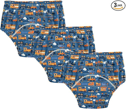 Baby Girls Potty Training Undies Absorb Water Shorts Underwear for Infant 5T Seamless Pattern of Various Trains and Cars