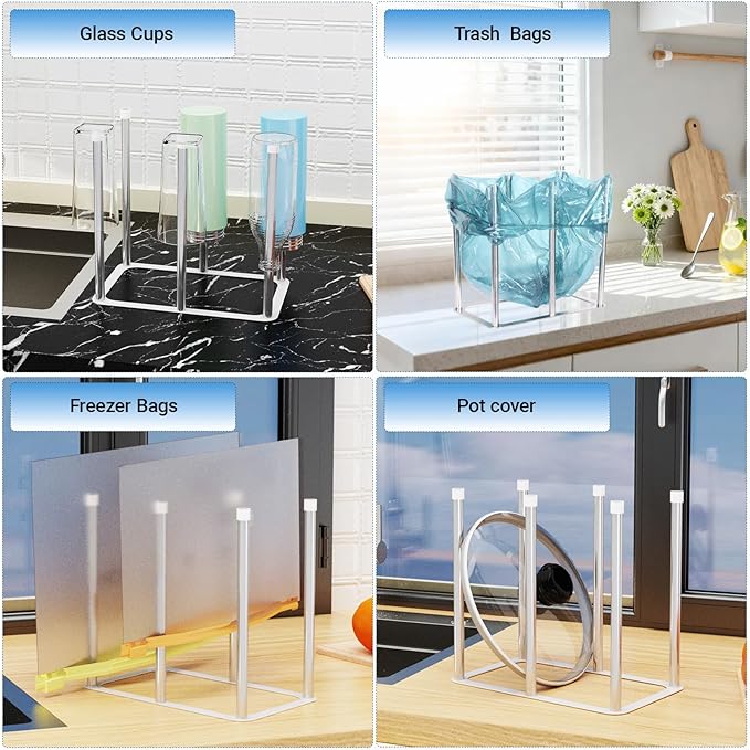Water Bottle Drying Rack,Stainless Steel Bottle Rack Dryer, Plastic Bag Drying Rack, Dry Rack for Bottles,Space Saving Countertop Rack for Glass,Cups, Mugs,Mason Jars and Sports Bottles