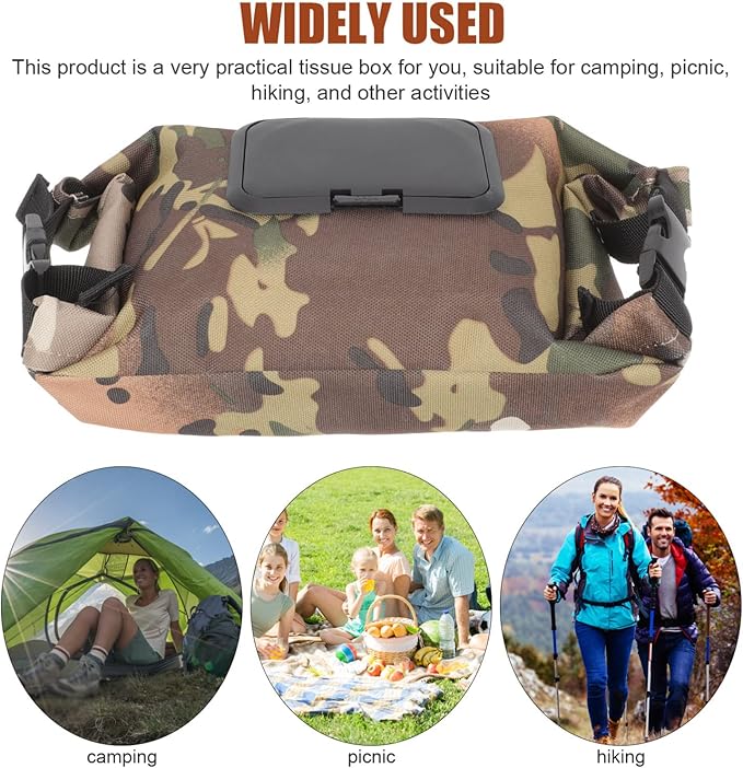 Camping Tissue Box Canvas Holder for Outdoor Use Portable Wet Wipe Storage Bag Wear-Resistant Napkin Container for Picnic and Hiking Lightweight and Tissue Case
