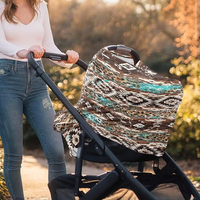 Belidome Western Baby Stuff Tribal Nursing Cover Up for Breastfeeding Breathable Nursing Cover Infants Stroller Canopy Comfy Stretchy