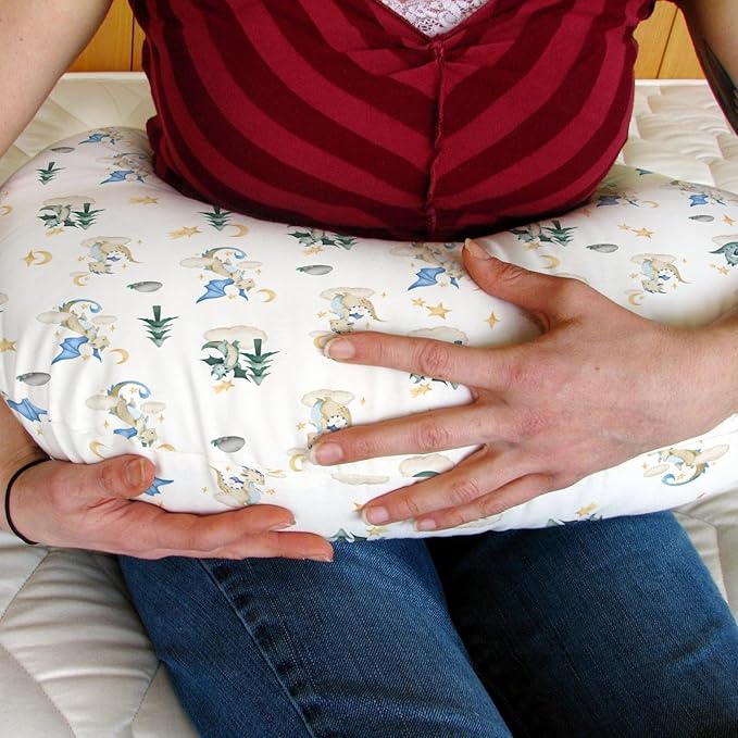 Fantasy Dragon Baby Nursing Pillow Covers for Boy Girl Fairytale Dragons Moon Stars Clouds Trees Nursery Pillowcase for Breastfeeding Pillows Myth Animal Soft Stretchy Slipcovers for Newborn Infant