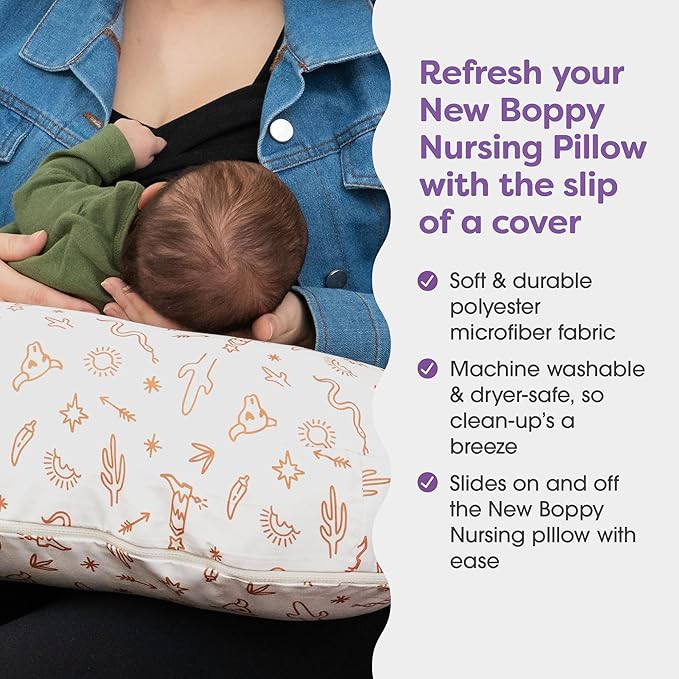 Boppy Nursing Pillow Cover - Soft, Hypoallergenic Washable Microfiber Bottle & Breastfeeding Pillow Covers (Redesigned Feeding Pillow Sold Separately) - Tan Southwest