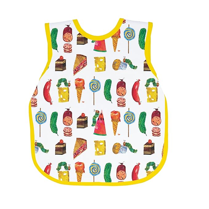 BapronBaby Eric Carle Food Parade Bapron - No Neck Tie Safer Bib for Baby & Toddler - Soft Waterproof Stain Resistant - Machine Washable - Sz Preschool 3-5yrs