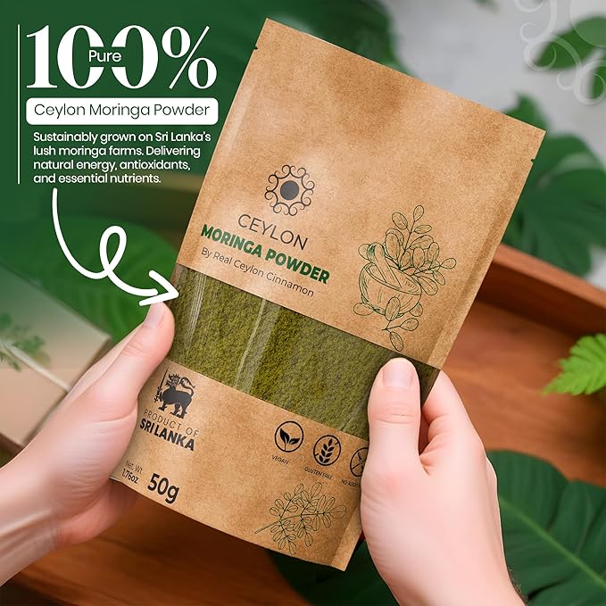 Moringa Powder (3.52oz/100g) – Pure Moringa Oleifera Leaf Powder from Sri Lanka – Kosher, Vegan
