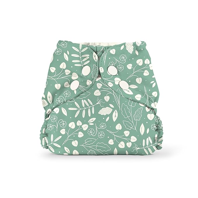 Esembly Cloth Diaper Cover - Reusable Swim Diaper, Waterproof, Breathable - Adjustable Outer Layer Over Absorbent Inner for Blowout Protection - Botany, Size 2 (18-35lbs)
