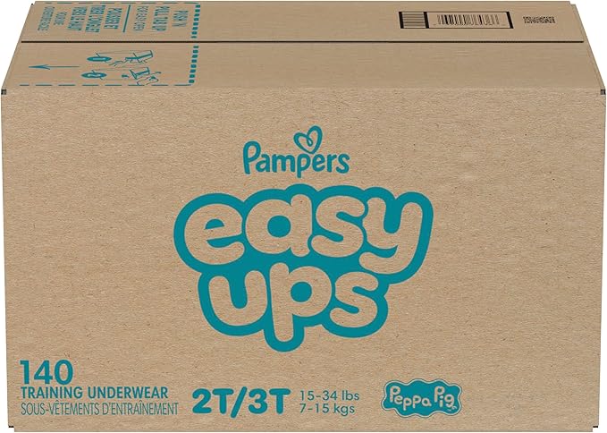 Pampers Training Pants - Easy Ups Girls & Boys - Size 2T-3T, 140 Count, Peppa Pig Potty Underwear (Packaging May Vary)