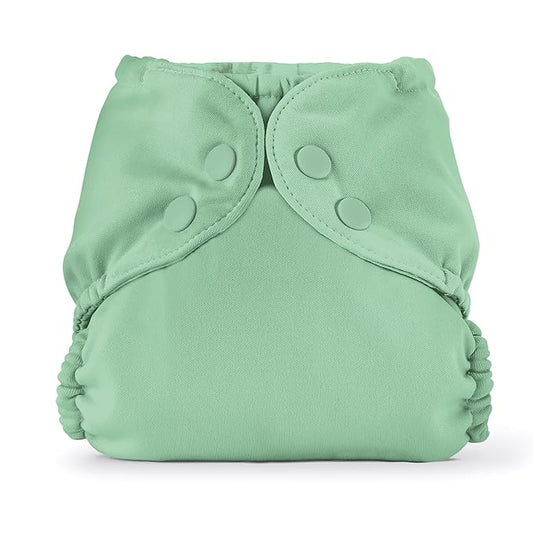 Esembly Cloth Diaper Cover - Reusable Swim Diaper, Waterproof, Breathable - Adjustable Outer Layer Over Absorbent Inner for Blowout Protection - Willow, Size 2 (18-35lbs)