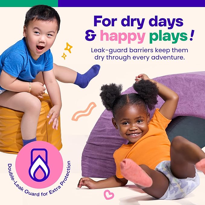 The Happy Hues Big-Ups Potty Training Pants 2T-3T (16-34lbs) – Unisex Training Pants with Shea Butter Softness, Leak Protection & Easy-Tear Sides – Toddler Potty Training Pants - 50 Count