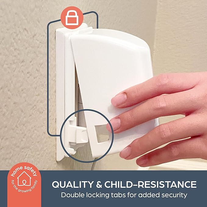 Dreambaby Dual Fit Outlet Plug Cover - Electrical Socket Guard for Standard and Decora (4 Pack)