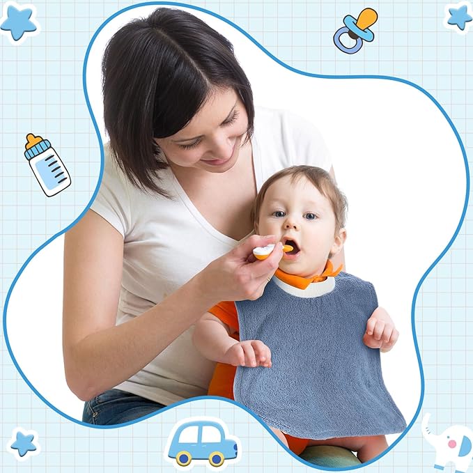 Foaincore 6 Pcs Pullover Baby Bibs Cotton Terry Toddler Absorbent Infant for Feeding and Drooling Towel Bib (Elegant Color)