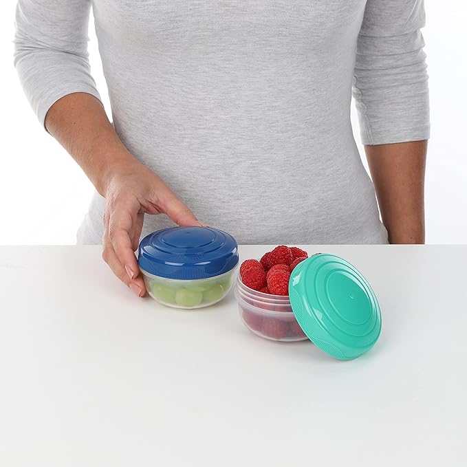 Sistema to GO PortionPod Food Storage Containers, Small Snack Pots, BPA - Free, Assorted Colours, 2 x 210 ml